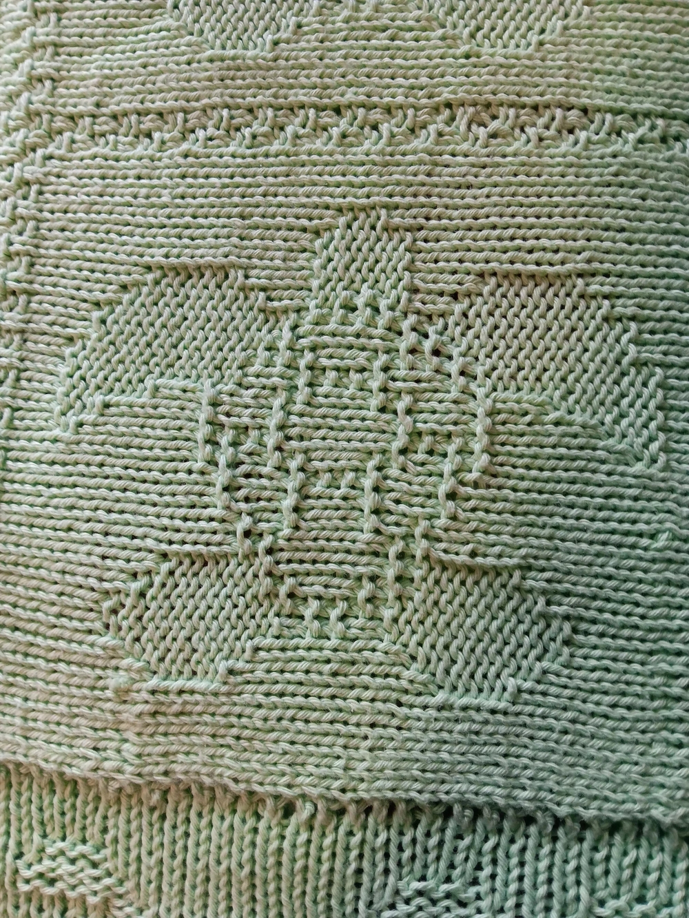 Handmade Mint Green Knit BABY Blanket - Picture 3 of 4
